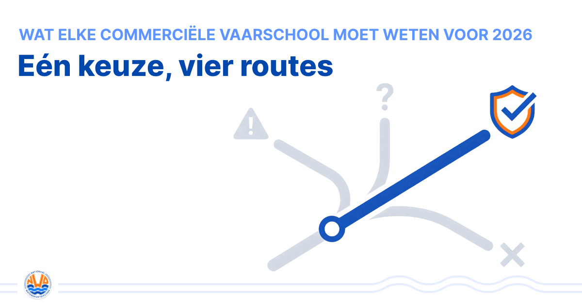 Eén keuze, vier routes: wat elke commerciële vaarschool moet weten voor 2026